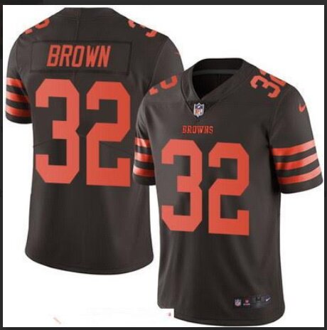 Men Cleveland Browns #32 Brown Brown 2024 Nike Limited NFL Jersey style 1